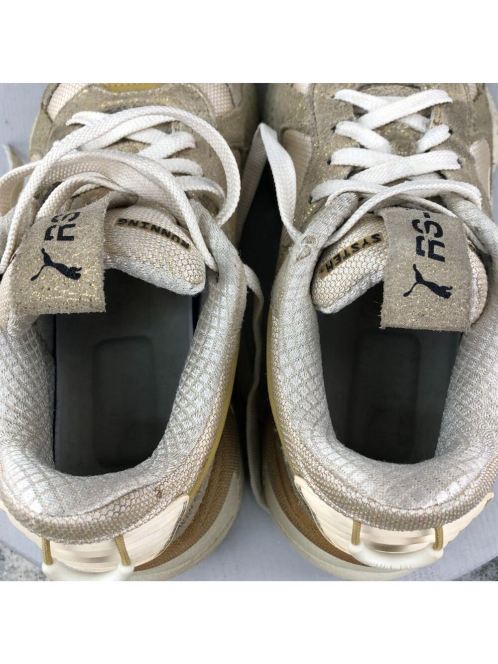 Puma Women's Size 9 RS-X Winter Glimmer Cream Gold Lace-Up Sneakers 372761-01 - Picture 11 of 12